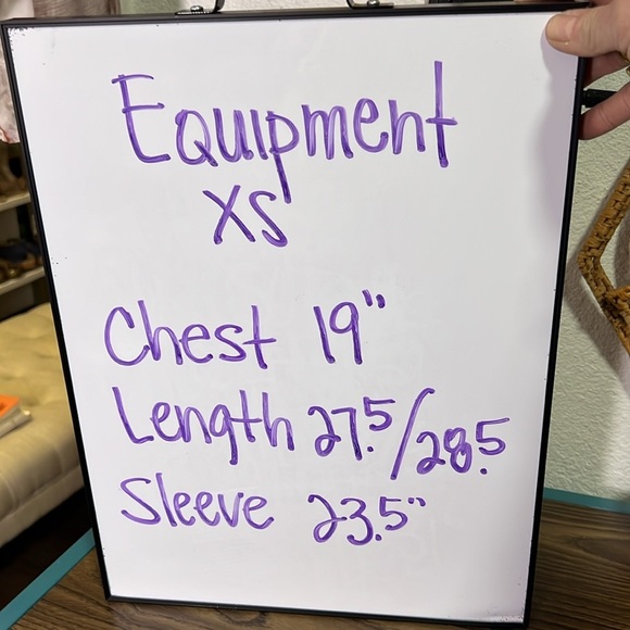 Equipment Blue Stripe Silk Long Sleeve Button Down Blouse Size XS - Picture 6 of 9